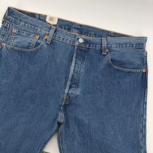 Levi's 501 Original Button Fly Straight Leg Blue Jeans Men W38 L34